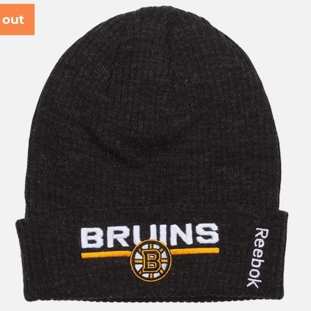 Reebok Boston Bruins Youth 8-20 Cuffed Knit Black Cap Hat Beanie